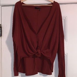 UO Out From Under Jojo Oversized Waffle Knit Top